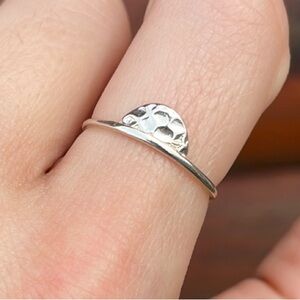 Adjustable Sterling Silver Half Moon Ring